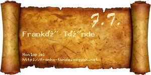 Frankó Tünde névjegykártya