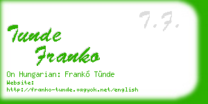 tunde franko business card