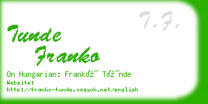 tunde franko business card